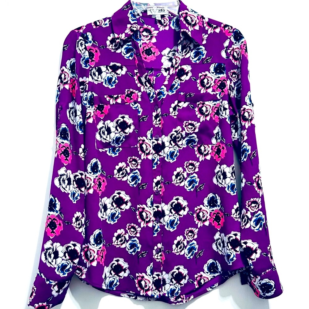 Express Women’s Floral Button Down Shirt